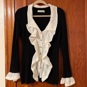 NEW Anthropologie ruffle cardigan sweater